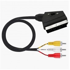 Кабель SCART x 3RCA с переключателем